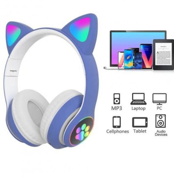 Langaton Cat Ear LED Over Ear 5.0 Bluetooth Dual Connection RGB Bass Stereo Melua vaimentavat kuulokkeet mikrofonilla hinta ja tiedot | Kehittävät lelut | hobbyhall.fi