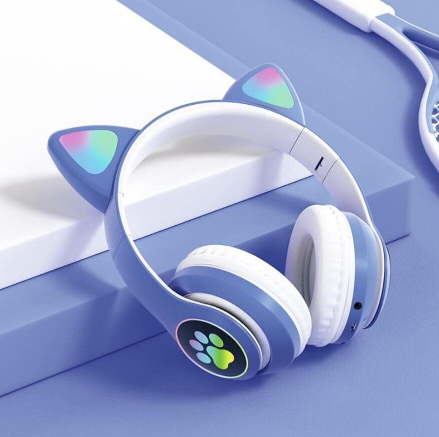 Langaton Cat Ear LED Over Ear 5.0 Bluetooth Dual Connection RGB Bass Stereo Melua vaimentavat kuulokkeet mikrofonilla hinta ja tiedot | Kehittävät lelut | hobbyhall.fi