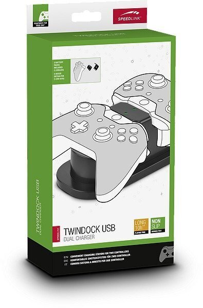 Laturi Speedlink Twindock Xbox (+ kaksi akkua) (SL-250000-BK) hinta ja tiedot | Ohjaimet ja lisätarvikkeet | hobbyhall.fi