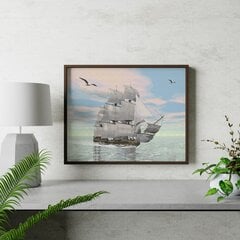 Numeromaalaus 40x50 cm. "Ship and seagulls" hinta ja tiedot | Maalaa numeroiden mukaan | hobbyhall.fi