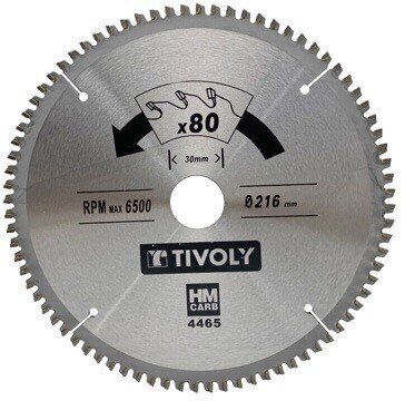 Pyörösahanterä Tivoly 190x30x2.5/1.7mm, z60, 3°, (20mm sovitin), ei-rautametallien hinta ja tiedot | Käsityökalut | hobbyhall.fi