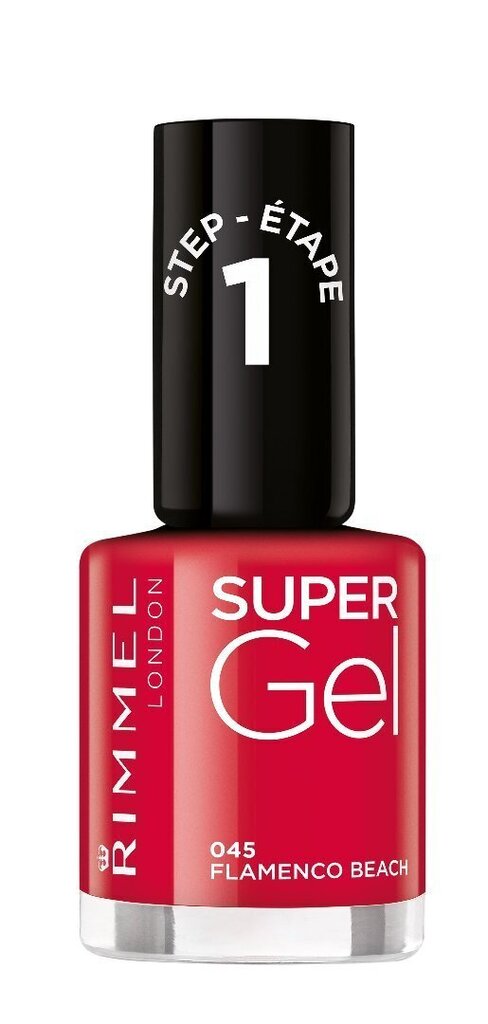 Rimmel London Super Gel STEP1 kynsilakka 12 ml, 045 Flamenco Beach hinta ja tiedot | Kynsilakat ja kynsienhoitotuotteet | hobbyhall.fi