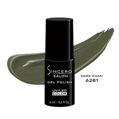 Geelikynsilakka "Sincero Salon", 6 ml, "Dark khaki", 6281 hinta ja tiedot | Kynsilakat ja kynsienhoitotuotteet | hobbyhall.fi