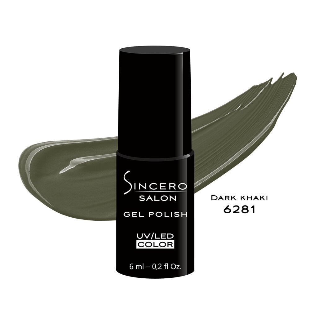 Geelikynsilakka "Sincero Salon", 6 ml, "Dark khaki", 6281 hinta ja tiedot | Kynsilakat ja kynsienhoitotuotteet | hobbyhall.fi