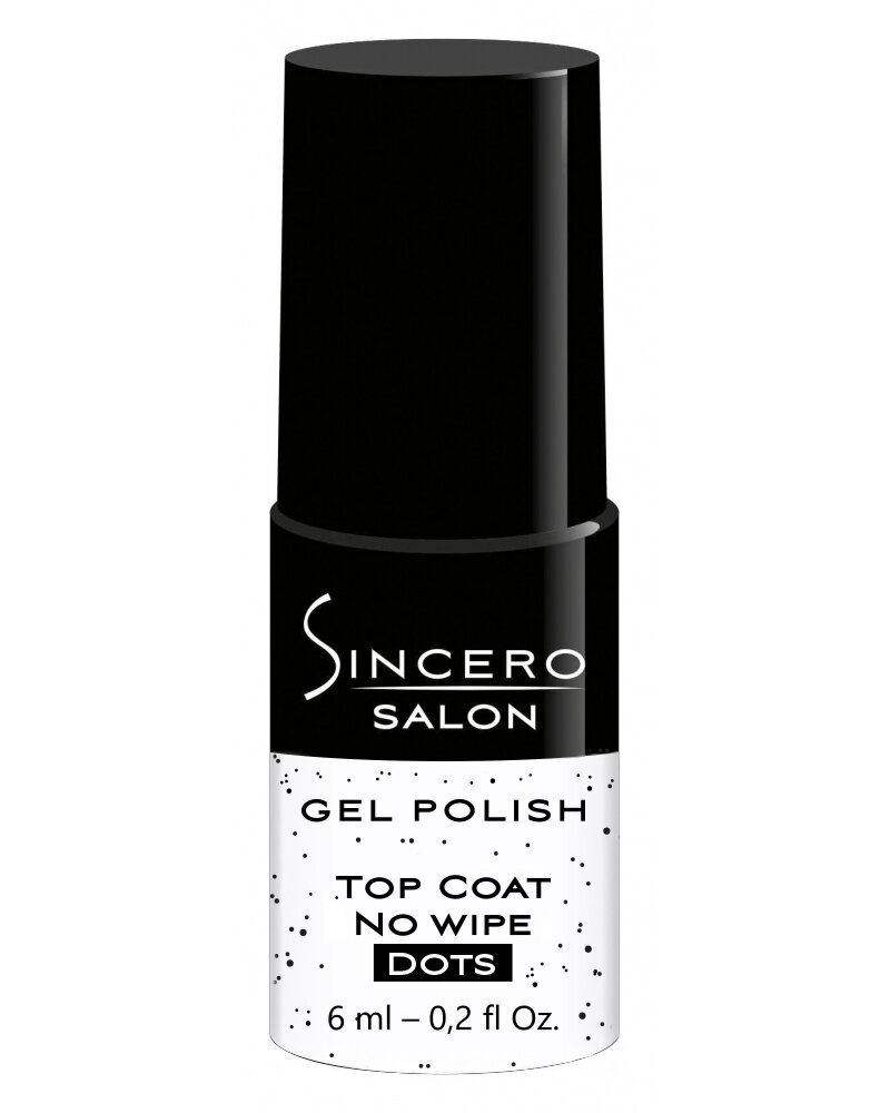 Geelilakka päällyslakka "Sincero Salon, Top Coat No wipe" 6 ml;. hinta ja tiedot | Kynsilakat ja kynsienhoitotuotteet | hobbyhall.fi