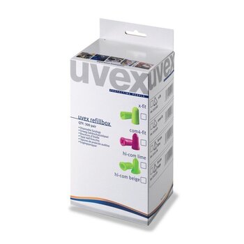 UVEX X-FIT korvatulpat ilman johdon täyttölaatikkoa Uvex-annostelijalle, 300 paria. SNR 37 dB hinta ja tiedot | Pään suojavarusteet | hobbyhall.fi