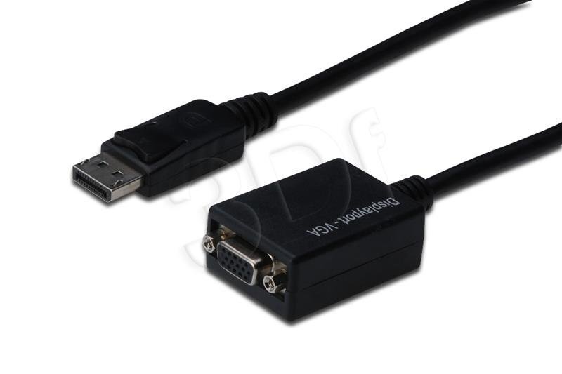 Adapteri ASSMANN DisplayPort VGA, DP / HD15 M / F, 0,15 cm. hinta ja tiedot | Adapterit | hobbyhall.fi