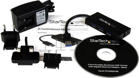 STARTECH ST3300GU3B USB 3.0 to 3-port hinta ja tiedot | Adapterit | hobbyhall.fi