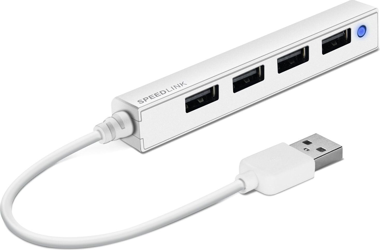 Speedlink USB-keskitin Snappy Slim 4-porttinen USB 2.0 Passiivinen, valkoinen (SL-140000-WE) hinta ja tiedot | Adapterit | hobbyhall.fi