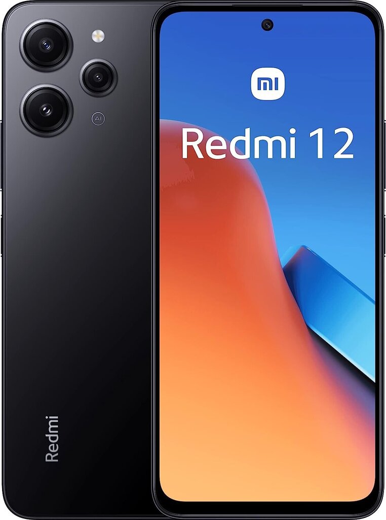 Xiaomi Redmi 12 4/128GB Midnight Black MZB0EB5EU hinta ja tiedot | Matkapuhelimet | hobbyhall.fi