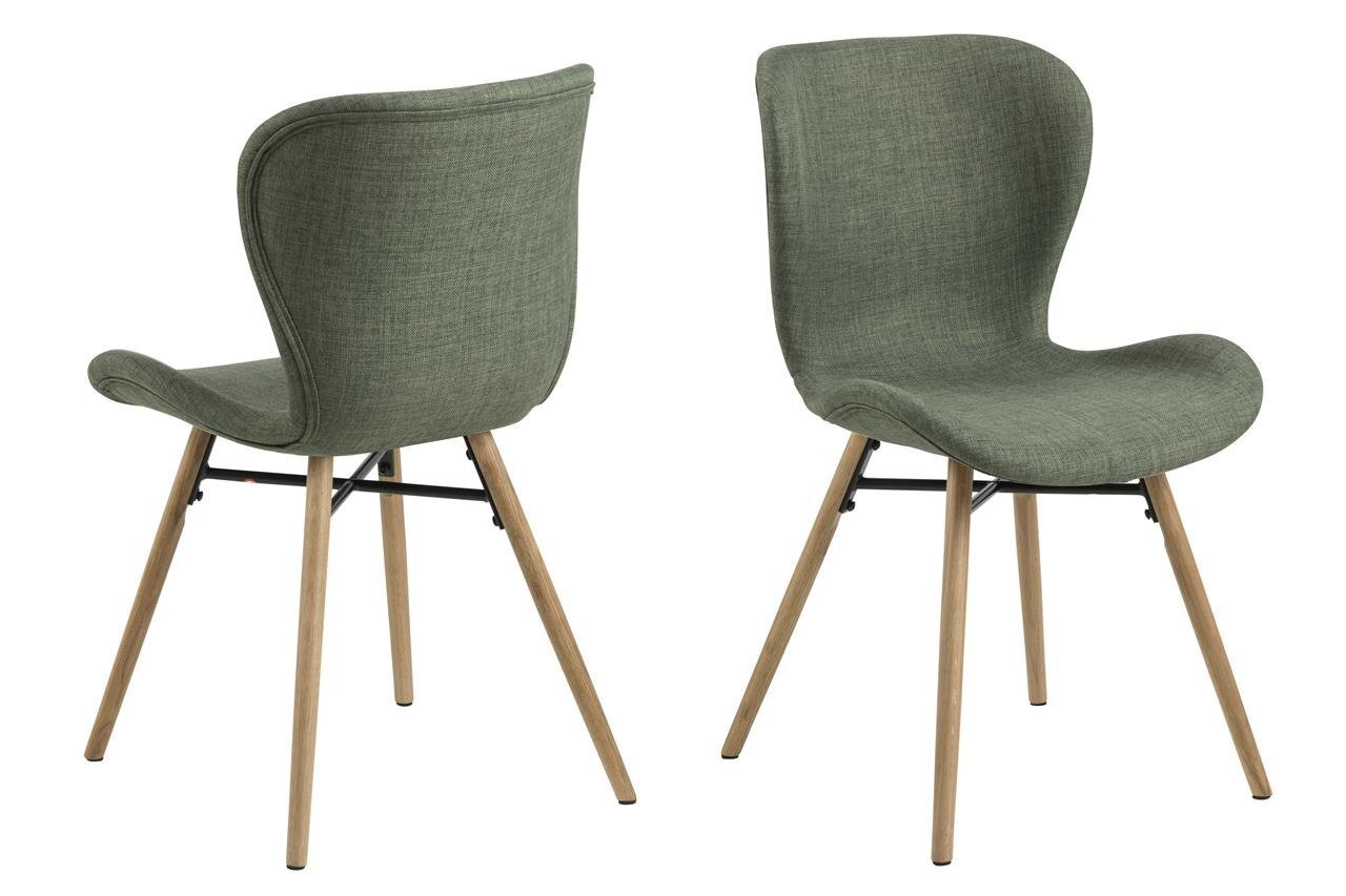 2 tuolin sarja Batilda A1, vihreä/tammi hinta ja tiedot | Ruokapöydän tuolit | hobbyhall.fi