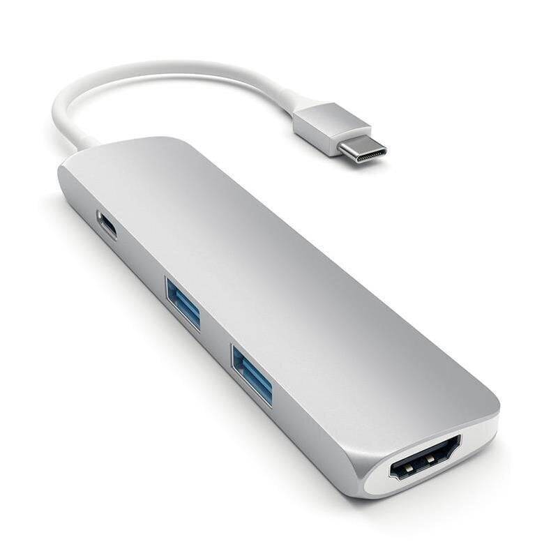 Satechi Satechi Slim USB-C MultiPort Adapter with 4K HDMI Video Output and 2 USB 3.0 Ports USB hub hinta ja tiedot | Adapterit | hobbyhall.fi