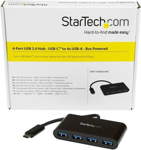 STARTECH 4-Port USB-C Hub - USB-C to 4x hinta ja tiedot | Adapterit | hobbyhall.fi