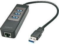 Lindy I/O HUB USB3 & LAN ADAPTER/43176 LINDY hinta ja tiedot | Adapterit | hobbyhall.fi