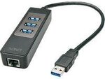 Lindy I/O HUB USB3 & LAN ADAPTER/43176 LINDY