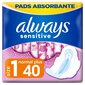 Hygieniasiteet, Always Sensitive Ultra Normal Plus 40 kpl hinta ja tiedot | Tamponit ja terveyssiteet | hobbyhall.fi