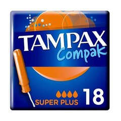 Tamponit Tampax Compak Super Plus, 18 kpl hinta ja tiedot | Tampax Hajuvedet ja kosmetiikka | hobbyhall.fi