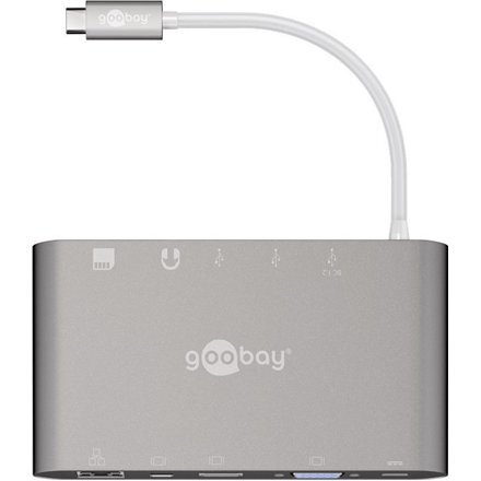 Goobay USB-C All-in-1 Multiport Adapter hinta ja tiedot | Adapterit | hobbyhall.fi