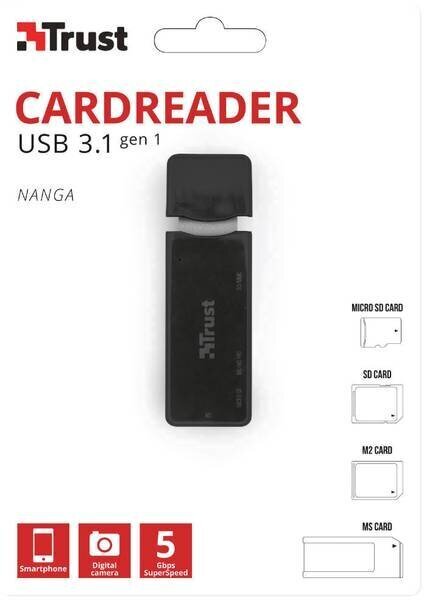 MEMORY READER FLASH USB3.1/NANGA 21935 TRUST hinta ja tiedot | Adapterit | hobbyhall.fi