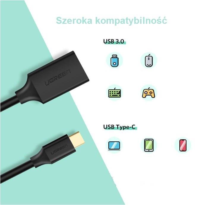 Ugreen US154 OTG USB-C 3.0 sovitin, valkoinen hinta ja tiedot | Adapterit | hobbyhall.fi