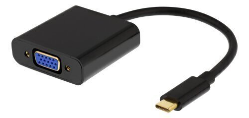 DELTACO USB 3.1 - VGA sovitin äänellä, USB tyyppi C - VGA, 10 cm hinta ja tiedot | Adapterit | hobbyhall.fi