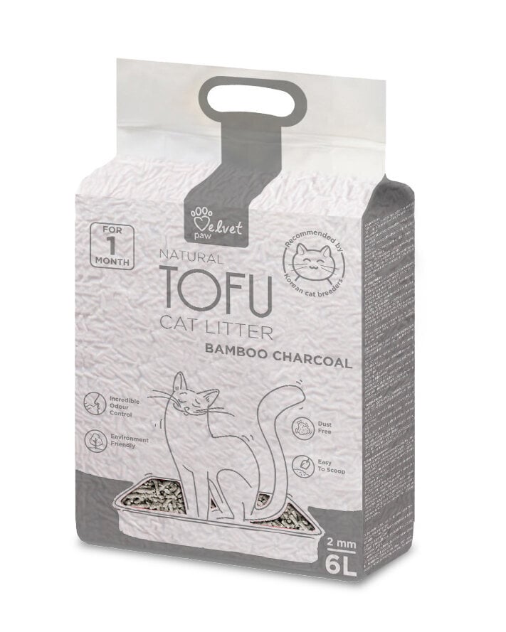 Kissanhiekka bambuhiilellä Velvet Paw Tofu 6 l hinta ja tiedot | Kissanhiekka | hobbyhall.fi