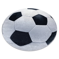 BAMBINO 2139 ympyrämatto jalkapallo, liukumaton - musta / valkoinen hinta ja tiedot | Isot matot | hobbyhall.fi