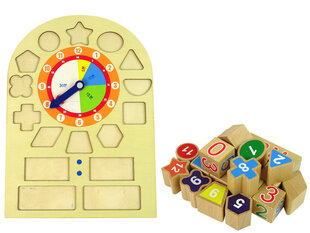 Lean Toys The Building Blocks Clock -kehittävä lelu lapsille hinta ja tiedot | Kehittävät lelut | hobbyhall.fi