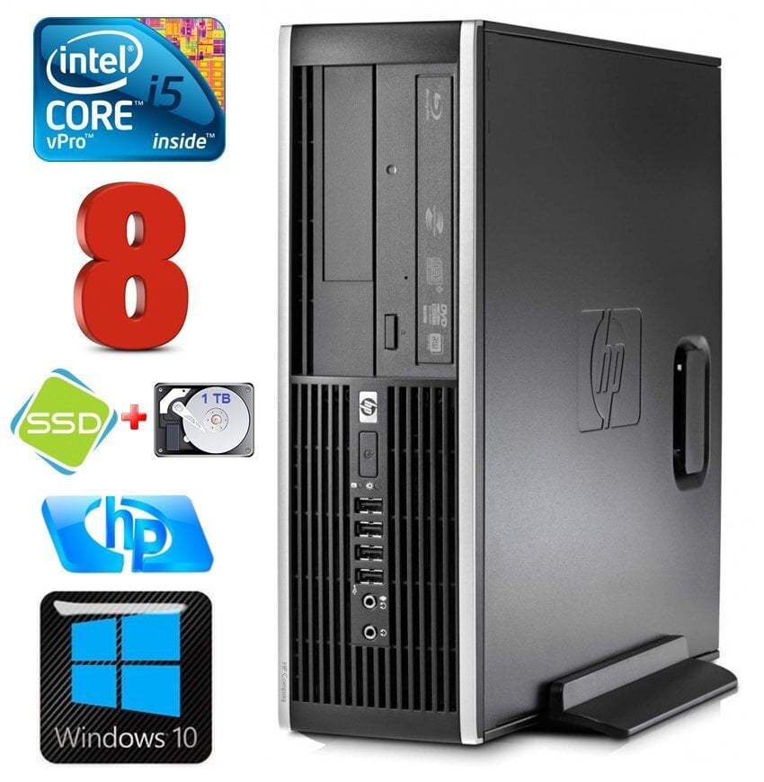 HP 8100 Elite SFF i5-650 8GB 120SSD + 1TB DVD WIN10 hinta ja tiedot | Pöytätietokoneet | hobbyhall.fi