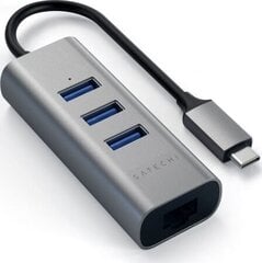 Satechi Satechi USB-C Aluminium 3xUSB3.0+Ethernet USB hub hinta ja tiedot | Satechi Tietokoneiden lisävarusteet | hobbyhall.fi