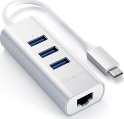 Satechi Satechi USB-C Aluminium 3xUSB3.0+Ethernet USB hub hinta ja tiedot | Adapterit | hobbyhall.fi