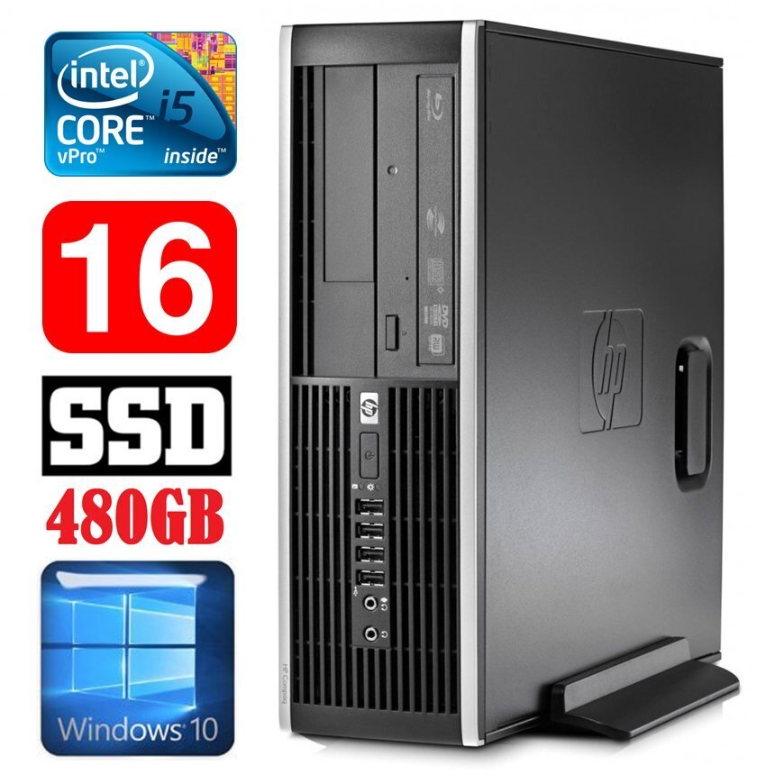 HP 8100 Elite SFF i5-650 16GB 480SSD DVD WIN10 hinta ja tiedot | Pöytätietokoneet | hobbyhall.fi