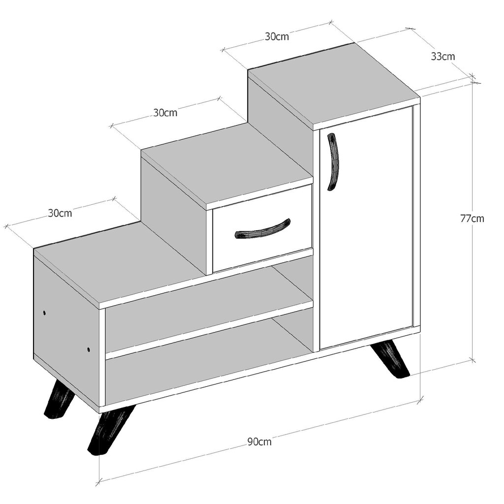 Kenkäkaappi Kalune Design 776(II), valkoinen/beige hinta ja tiedot | Kenkäkaapit ja -hyllyt | hobbyhall.fi