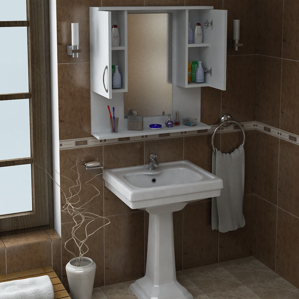 Kylpyhuonekaappi Kalune Design 756(II), valkoinen hinta ja tiedot | Kylpyhuonekaapit | hobbyhall.fi