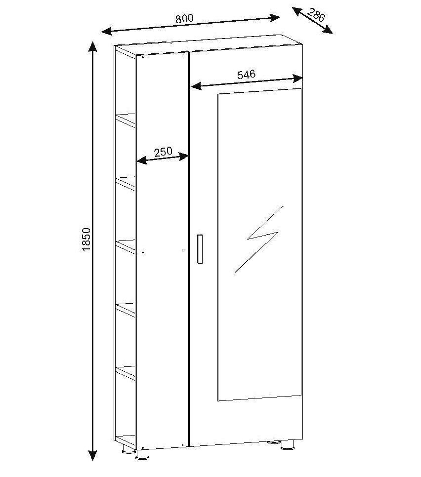 Eteisen setti Kalune Design 745, 80 cm, valkoinen hinta ja tiedot | Eteisen kalusteryhmät | hobbyhall.fi