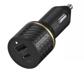 OTTERBOX CAR CHARGER 30W - USB-C 18W + USB-A 12W PD NOPEA LATAUS MUSTA hinta ja tiedot | Puhelimen laturit | hobbyhall.fi