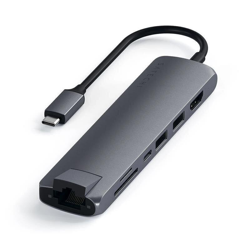 Satechi Satechi USB-C Multiport HDMI/2xUSB3/1xUSBC/SD/LAN USB hub hinta ja tiedot | Adapterit | hobbyhall.fi