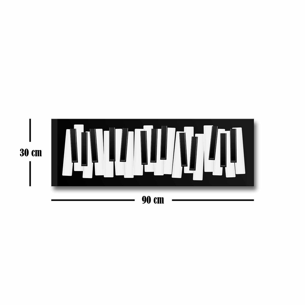 Sisustustaulu Pianon koskettimet, 30x80 cm hinta ja tiedot | Taulut | hobbyhall.fi