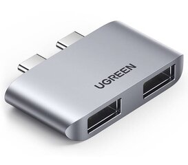 Sovitin UGREEN CM413, 2x USB-C - 2x USB 3.0 (harmaa) hinta ja tiedot | Adapterit | hobbyhall.fi