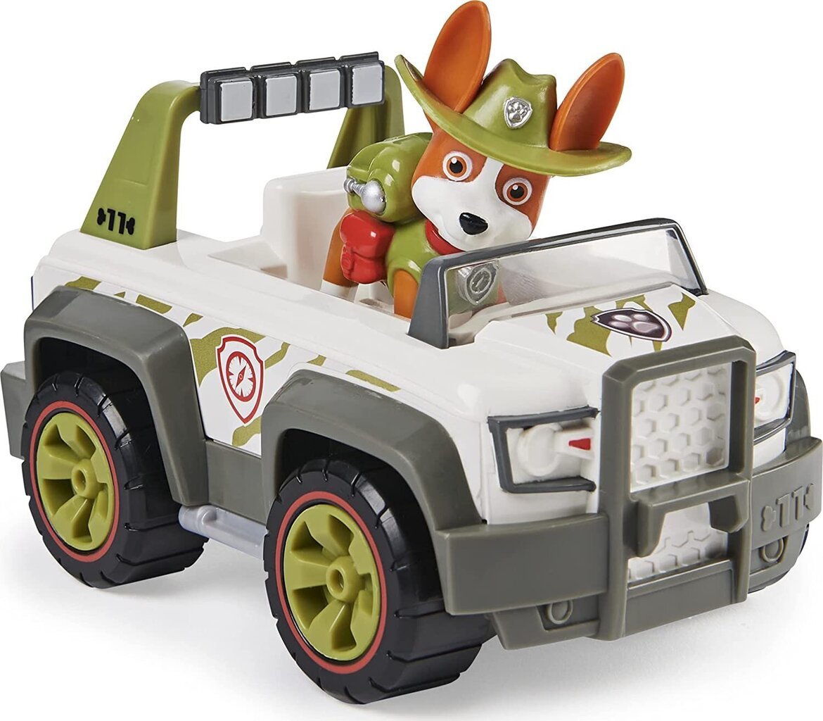 Auto Tracker-keräilyhahmolla Paw Patrol (Ryhmä Hau) Tracker Jungle Cruiser hinta ja tiedot | Poikien lelut | hobbyhall.fi