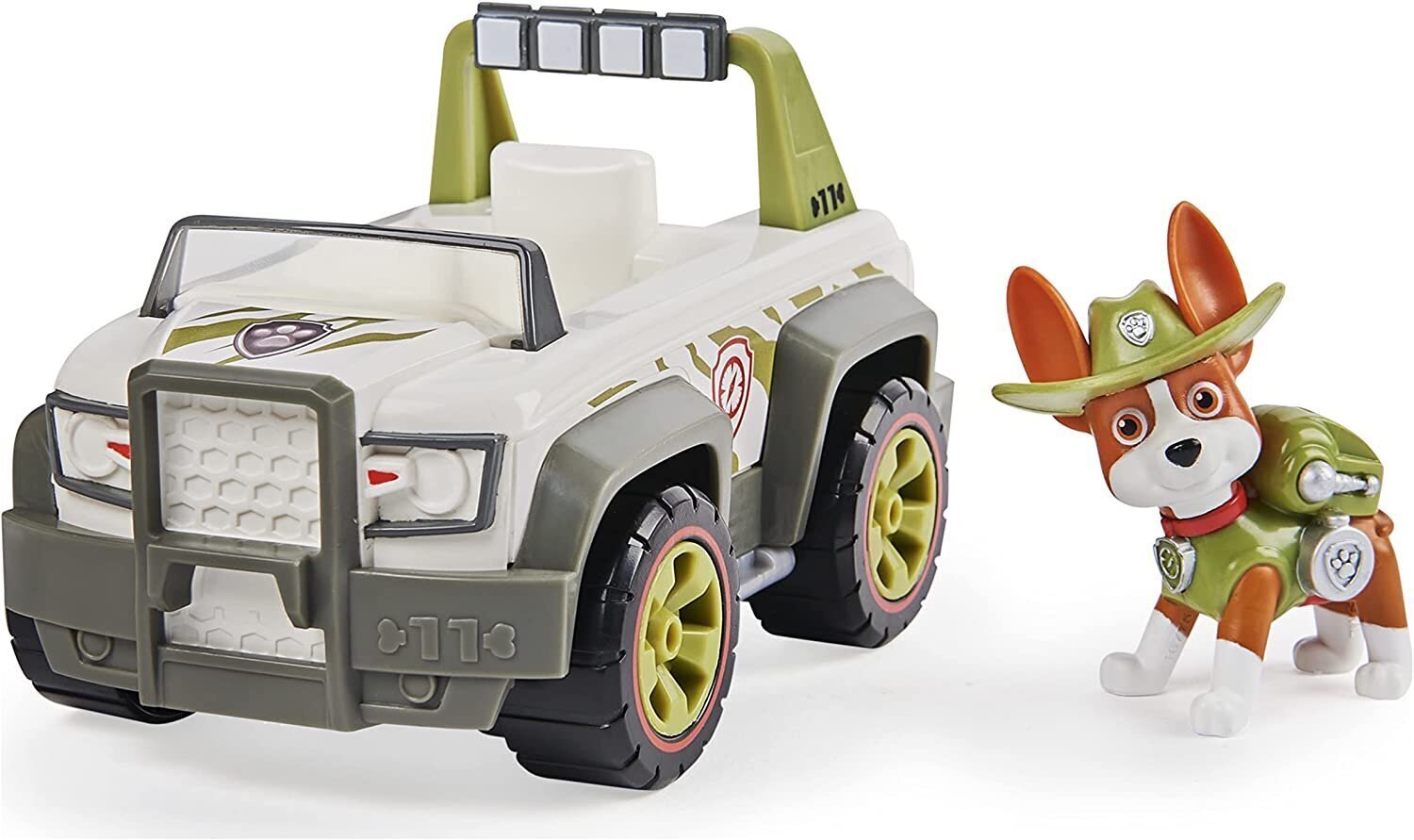 Auto Tracker-keräilyhahmolla Paw Patrol (Ryhmä Hau) Tracker Jungle Cruiser hinta ja tiedot | Poikien lelut | hobbyhall.fi