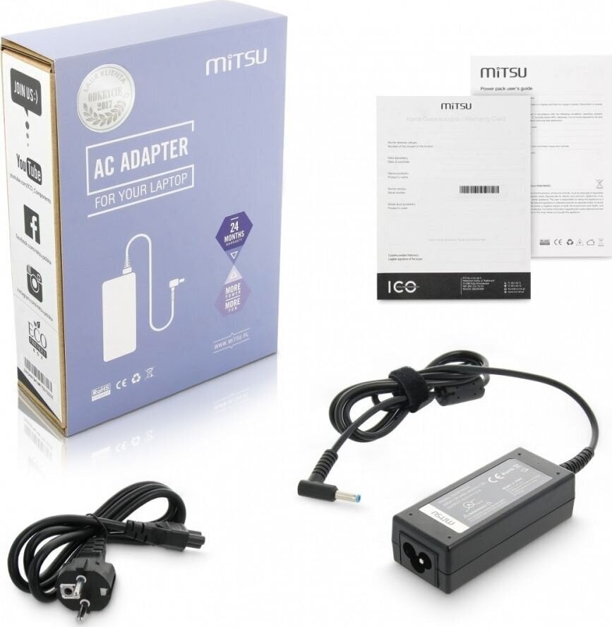 Mitsu 19.5V, 2.31A hinta ja tiedot | Kannettavien tietokoneiden laturit | hobbyhall.fi