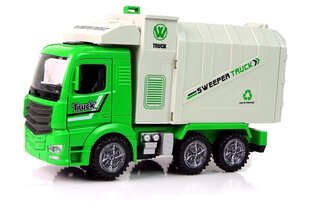 Vihreä jäteauto, jossa on liikkuva kontti ja valaistut pyörät hinta ja tiedot | Poikien lelut | hobbyhall.fi
