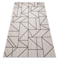 MATTO STRING SIZAL FLOORLUX 20605 hopea / musta KOLMIOT, geometrinen hinta ja tiedot | Isot matot | hobbyhall.fi