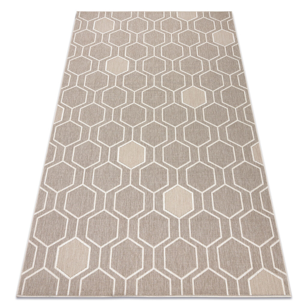 Matto SPRING 20404558 Hexagon string, looping - beige hinta ja tiedot | Isot matot | hobbyhall.fi