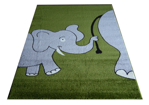 Elefantti-matto 125 cm x 170 cm, Vihreän värinen hinta ja tiedot | Isot matot | hobbyhall.fi