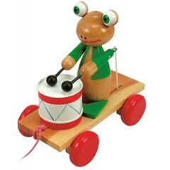 Puinen lelu - apina rummulla Woody 90196 hinta ja tiedot | Vauvan lelut | hobbyhall.fi