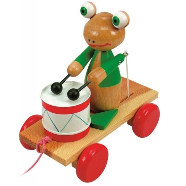 Puinen lelu - apina rummulla Woody 90196 hinta ja tiedot | Vauvan lelut | hobbyhall.fi