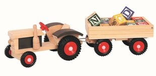 Bino Puinen traktori perävaunulla ja lohkoilla, 17 kpl. hinta ja tiedot | Bino Lapset | hobbyhall.fi