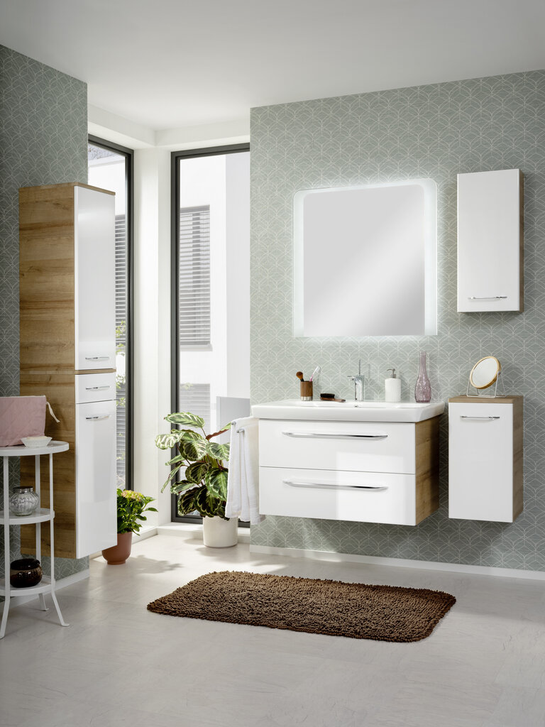 Kylpyhuoneen yläkaappi Fackelmann Milano1D, valkoinen hinta ja tiedot | Kylpyhuonekaapit | hobbyhall.fi